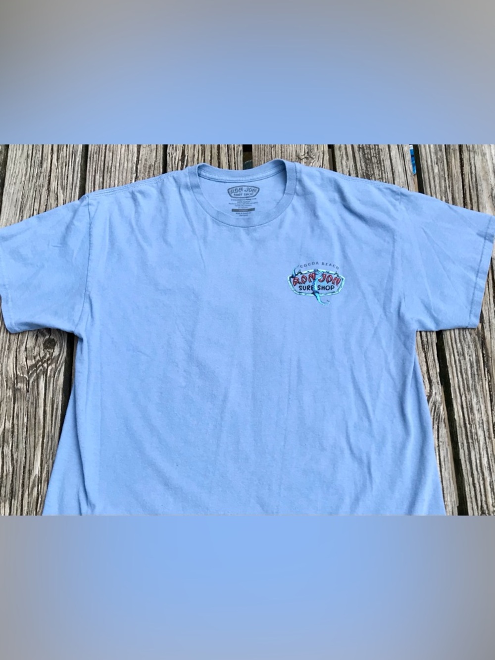 Mens XL RON JON SURF SHOP Blue Octopus Graphic Tee Shortsleeve Tshirt - Picture 3 of 7